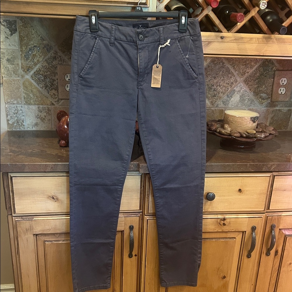American Eagle Outfitters Dark Gray Skinny Pants 28 inch inseam